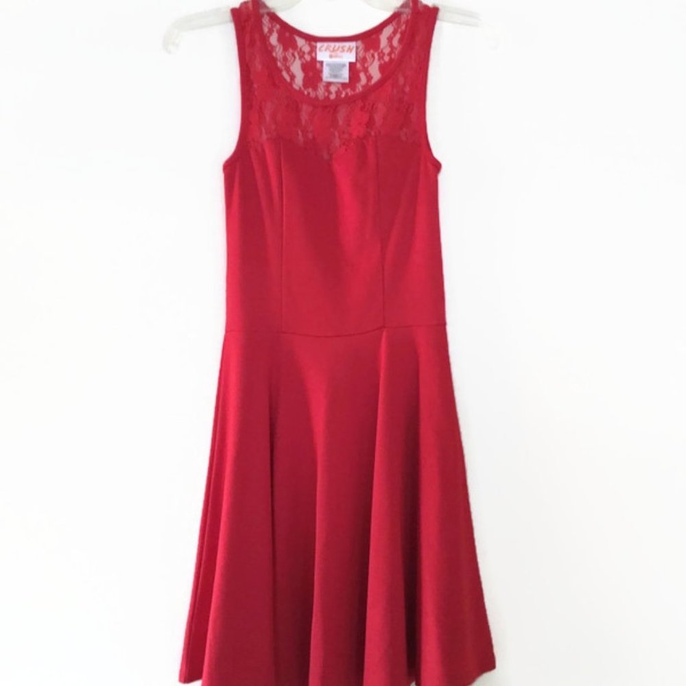 Red dress with lace